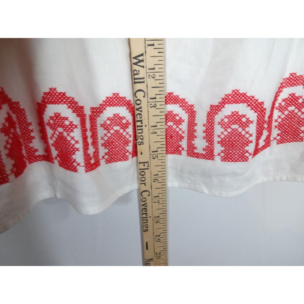 Milly Embroidered Linen Top Womens Small White Red Boho Folk Cami Festival - Picture 4 of 9